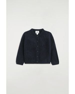 COS Kids Brushed Pure Cashmere Cardigan - Blue