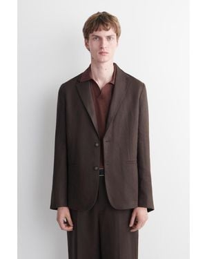 COS Einreihiger Blazer Aus Leinen - Braun