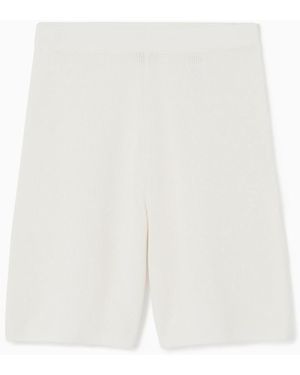 COS Ribbed-knit Bermuda Shorts - White