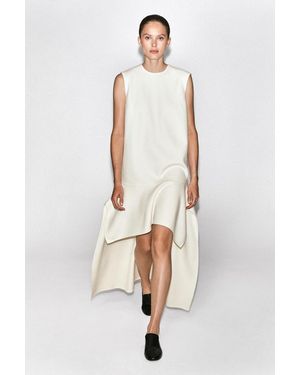 COS Kleid Aus Doubleface-Wolle Mit Tiefer Taille - Weiß