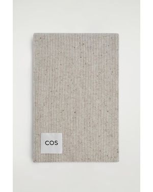 COS Ribbed Wool-Cashmere Scarf - Grey