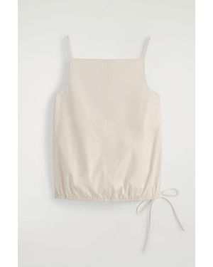 COS Tie-Detail Cotton Top - White