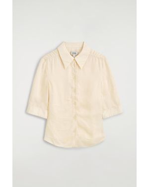 COS Gathered Crinkled Shirt - Natural