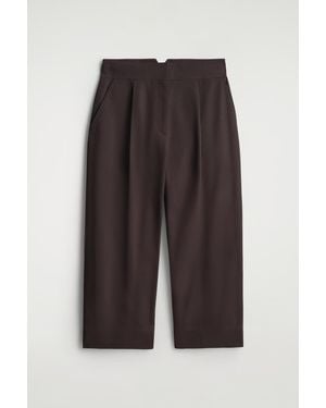 COS Cropped Cotton Balloon Trousers - Brown