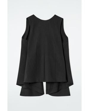 COS Deconstructed Open-Back Wool Top - Black