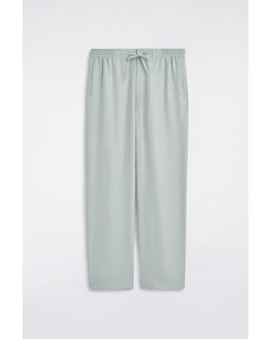 COS Silk Relaxed-Fit Straight-Leg Trousers - White