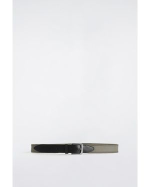 COS Leather-Trimmed Webbing Belt - White