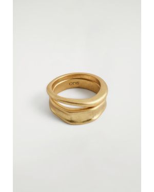COS 2-Pack Hammered Rings - Metallic