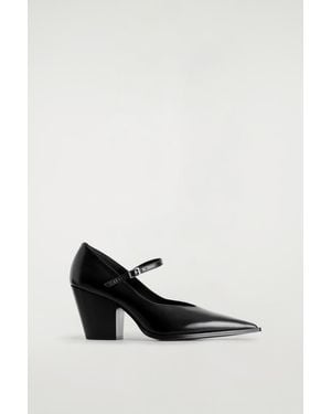 COS Leather Heeled Mary Jane Shoes - Black