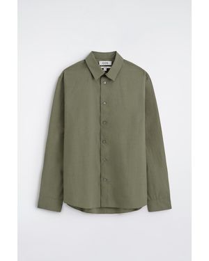 COS Relaxed Pima Cotton Poplin Shirt - Green