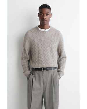 COS Kaschmirpullover Mit Zopfstrickmuster - Grau
