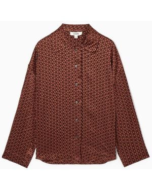 COS Pyjamahemd Aus Reiner Seide Mit Print - Rot