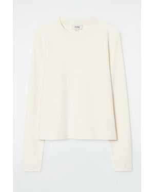 COS Clean Cut Regular Long-sleeved T-shirt - White