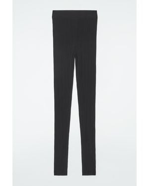 COS The Longline Merino Wool Leggings - Black