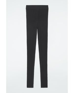 COS The Longline Merino Wool Leggings - Black