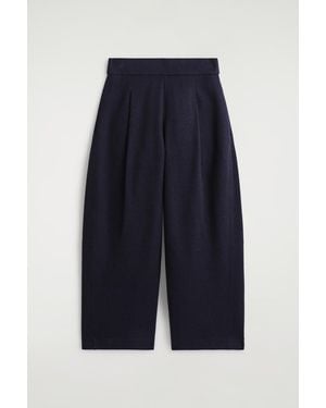 COS Boiled-Wool Barrel-Leg Pants - Blue