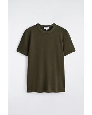 COS Slim Ribbed Cotton T-Shirt - Green