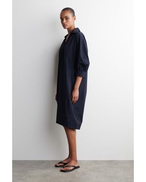 hyacinth house navy & cream floral cecily midi dress Hyacinth House Size L Blue Floral Dress