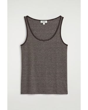 COS Linen-Jersey Tank Top - Grey