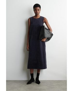 COS Midikleid Aus Cord - Blau