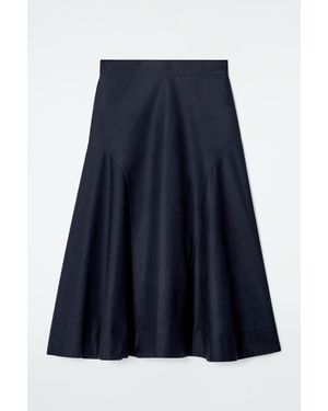 COS Rounded Midi Skirt - Blue
