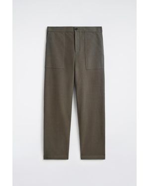 COS Cotton Relaxed-Fit Straight-Leg Utility Trousers - Green