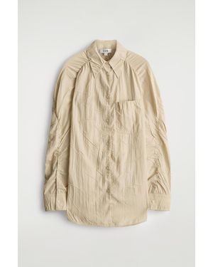 COS Handmade Crinkled-Silk Shirt - Natural