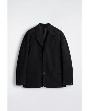 COS Unstructured Seersucker Blazer - Black