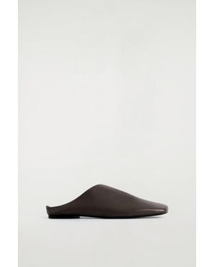 COS Draped Leather Mules - Brown