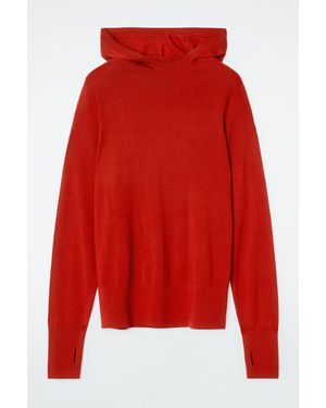 COS Merino Wool Hoodie - Red