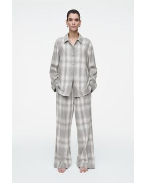 COS Karierte Pyjamahose Aus Flanell - Grau