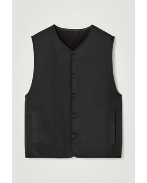 COS Reversible Faux Shearling Gilet - Black