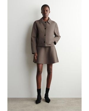 COS Abgerundete Jacke Aus Jersey - Braun