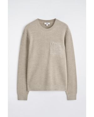 COS Pocket-Detail Wool Crew-Neck Sweater - Natural