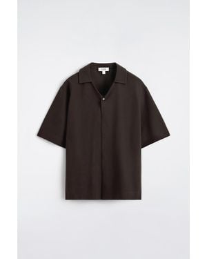 COS Milano-Jersey Short-Sleeved Shirt - Black