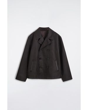 COS Technical Nylon Short Trench Jacket - Black