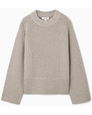 COS Strukturierter Wollpullover - Weiß