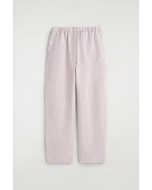 COS Elasticated Linen Barrel-Leg Pants - Pink
