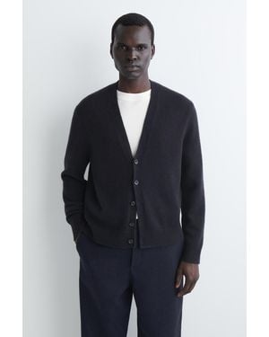 COS Strickjacke Aus Kaschmir Mit V-Ausschnitt - Blau
