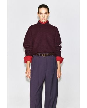 COS Pullover Aus Kochwolle Mit Mehrlagigem Kragen - Rot