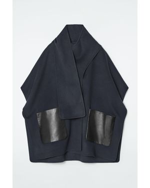 COS Double-faced Wool Scarf Cape - Blue