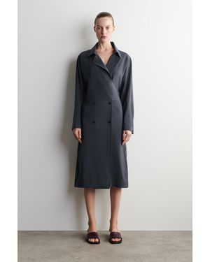 COS Midikleid Mit Gürtel - Blau