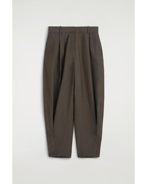 COS Pleated Balloon-Leg Trousers - Brown