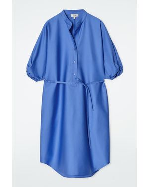 COS Belted Midi Shirt Dress - Blue