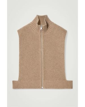 COS Open-side Zip-up Wool Tank - Natural
