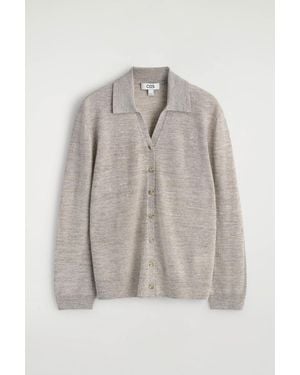 COS Knitted Linen-Merino Shirt - Grey