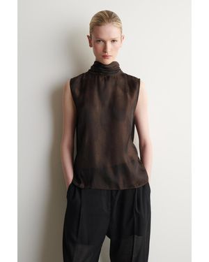 COS Bluse Mit Jacquard-Motiv Und Schaldetail - Schwarz