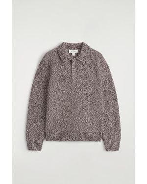 COS Pullover Aus Woll-Mix Mit Kurzem Reissverschluss - Grau