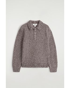COS Wool-Blend Half-Zip Polo Jumper - Grey