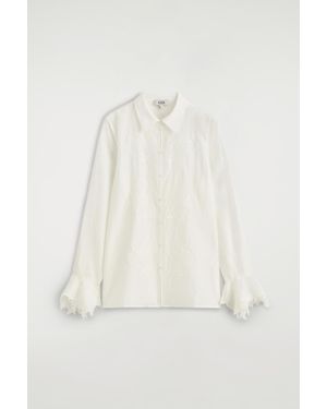 COS Fluid Lace-Detail Shirt - White